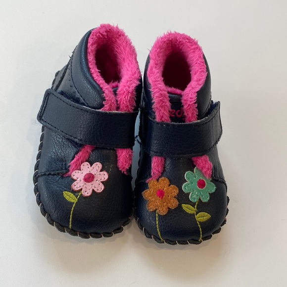 pediped Other - Pediped ORIGINALS® ARYANNA BOOT NAVY floral Velcro EUC Sz 12-18 months / 5-5.5